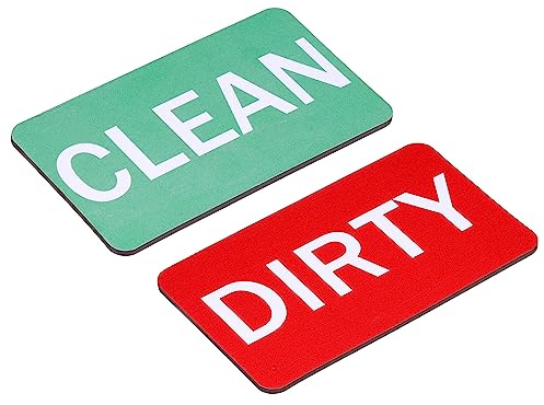 sourcing map Dishwasher Magnet Clean Dirty Sign Rectangle Red-Green Version, Magnetic,Easy To Slide for Dishwasher Kitchen Accessories Indication