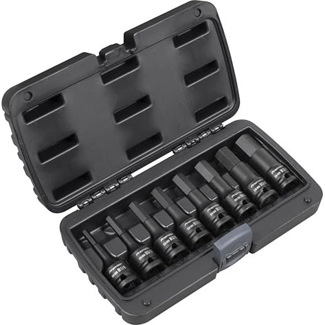 Sealey Premier 8pc 1/2 Sq Drive Hex Impact Socket Bit Set - Imperial - AK5600