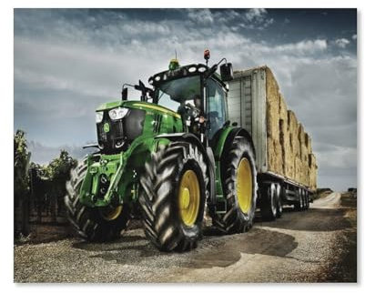 HAIDU 5D Diamond Painting Kits Grüner Traktor LKW Stickerei Bild Kreuzstich Kit Mosaik（Round Diamond） 50x50cm-71