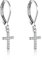 Kleine Kreuz Ohrringe für Frauen Sterling Silber Cubic Zirkonia Schmuck Kreuz Dangle Drop Ohrringe für Frauen