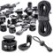 30m Elastische Gummischnur 3mm, Gummiseil Rund Schnur Elastische Gummiband mit 40 Kordelstopper Kordelklemme 20 Kordelstopper 2 Loch Schwarz Gummikordel für Kordelzug Rucksack Bekleid Wäscheleinen