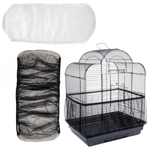 2 piezas Cubierta Jaula de Pájaros,Colector de Plumas, Rejilla Jaula para Loros, Cordón Ajustable de Tamaño Funda Jaula Pajaro,Jaula de Pájaros Colector de Semillas Plumas Protector de Falda Suave