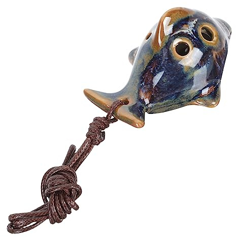SAFIGLE Ceramic 6-Hole Ocarina Wind Instrument for Beginner Practice Portable Ocarina for Kids Smooth Surface 1 X Musical Gift for Birthday or Christmas