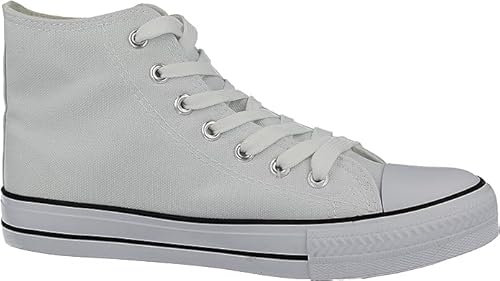 Zapatillas altas para mujer Chuck Taylor All Star Academy con puntera de lona, con cordones, zapatos casuales Plimsol, botas de béisbol., White, 36 EU