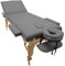 PLUS SANTE Table de Massage Pliante en Bois MIA Noir, Ivoire, Gris, Bleu, Rose, 60 ou 70cm, 3 Plans légère avec Sac de Transport et Accessoires (Gris, Largeur 70 cm)