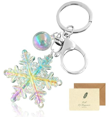 Porte - clés pour les femmes, éblouissant acrylique flocon de neige pendentif porte - clés sac charme Lucky pendentif porte - clés pour les couples amoureux mère et amis porte - clés de Noël