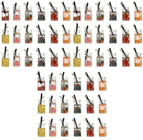 TEHAUX 90stücke Milchtee Modell Zubehör Handgemachte Dekorationen Fruchtgetränke Flasche Schmuckanhänger Für Kreative Projekte