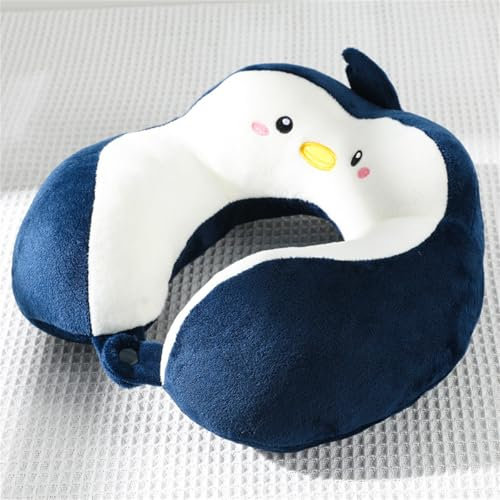 champracer Cartoon Reisekissen, Kopfstütze Kinder und Erwachsene Reise Schlafkissen, Reisekissen Kinder Flugzeug Nackenkissen Nackenkissen Kinder (Pinguin,28x28 cm)