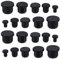 Wjelet Set mit 40 selbstklebenden Lochstopfen, 4 mm/7,5 mm/9,5 mm/11,5 mm/13,5 mm, Stopfen, Verschlusskappen, Schwarze Deckel, geeignet für Möbel, Regale und Haushaltsgeräte.