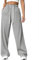 ABINGOO Jogginghose Damen Sporthose Lang Hosen Baumwolle Traininghose Baggy High Waist Freizeithosen Gerades Bein mit Taschen(Grau,M)