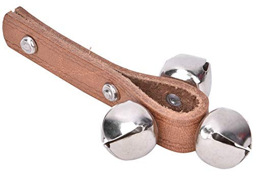 CHICIRIS Selected Leather, Three Bells Jingle Handbell Shaker Ring Infant Adult Musical Handbell with Metal Jingle Bells for Dancing Places Band Accompaniment