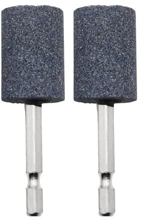 2 Pcs Rotary Grinding Stone with 1/4'' Hex Shank, Grinding Wheel Sharpening Head, Carving Grinding Electric Drill Bits, Abrasive Stone Mounted Grinding Point for Rotary Tool Drill (Cylindrical 79mm)