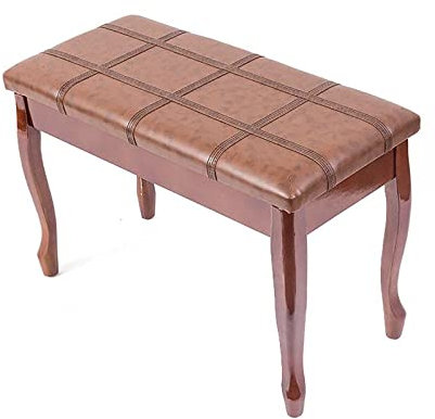 VAYEODEYU Klavierbank, Klavierhocker aus Kunstleder, Deluxe-Klavierbank aus Leder, Feste Höhe, Duett-Klavierhocker mit großer Aufbewahrungsbox, Tastaturbank, Schminkhocker