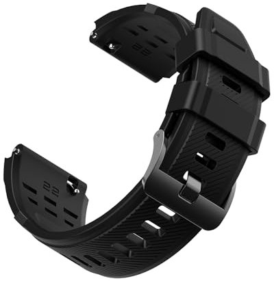 MEGALITH 22mm Uhrenarmbänder Silikon mit Schnellverschluss Schwarz: Ersatz Armband für Herren Kompatibel mit Smartwatch und Armbanduhr - Sport Watch Straps