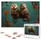 Puzzle für Erwachsene, personalisiertes Bild, Otter in Love, individuelles Holzpuzzle für Familie, Geburtstag, Hochzeit, Spielabende, Geschenke, Tierpuzzle, 74,9 x 50 cm, 1000 Teile