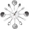 Swiixxer Metal Kitchen Cutlery Wall Clock 14 Inch with Fork Spoon 3D Non Ticking Quartz Watch Clock for Bedroom Home Decor,Silver