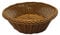 C&S Homestore Round Brown PVC Woven Bread Basket - 24cm x 8cm - For Serving Sourdough Bread, Naan, Rotis, Fruit Basket