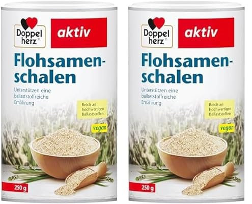 Doppelherz Flohsamenschalen - Zur Unterstützung einer ballaststoffreichen und gesunden Ernährung - geschmacksneutral - 250 g (Packung mit 2)