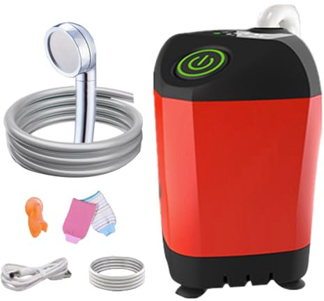 Ducha Portátil para Acampar,Bomba De Ducha Portátil con Bolsa Y Cabezal | Cabezal De Ducha Manual con Función Versátil para Viajes Limpieza De Mascotas Y Senderismo