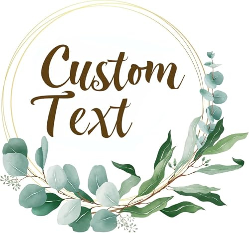 Custom Logo Stickers - Design Your Own Personalized Labels with Text, Image, & Photo - Waterproof, UV Protected, Fade & Heat Cold Resistant - Pack of 100 (Wreath 5, 76mm)