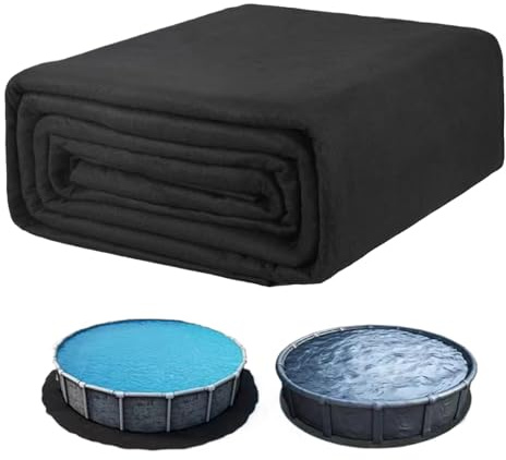 JIEBWCHA Tapis de sol de piscine de 3,05/3,66 m, résistant aux perforations et pliable, antidérapant, extensible pour les loisirs d'été, les installations de spa et les accessoires d'équipement de