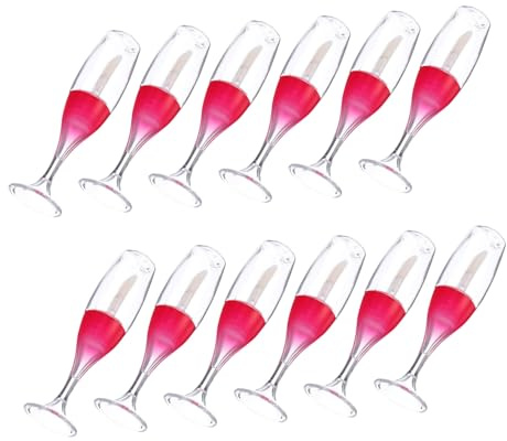 VALICLUD Lot de 12 Tubes de Gloss à Lèvres 8 Ml Mini Verre à Vin Rouge Rechargeable Plastique pour Cosmétiques Voyage et Rangement Quotidien Bouchons