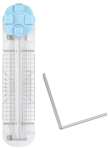 4 In 1 Paper Cutter,4-In-1-Multifunktionsgerät Papier Schneidegerät,Tragbar Und Effizient 4 In 1 Papier Cutter,Kreativ Und Freizeit,Für Scrapbooking,Karton,Fotos Und Etiketten (Blau)