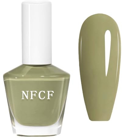 Green Nail Polish - Nail Varnish Quick Dry - Avocado Matcha Green Nail Varnish High Gloss Finish - Breathable Neutral Color No UV Lamp Required - Long Lasting For Women DIY Nail Art