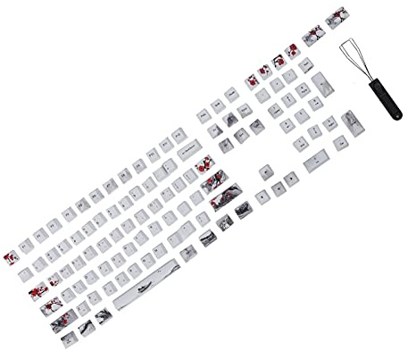 Cryfokt PBT Keycaps Set 110 Keys, Thick Wall Design for Mechanical Keyboards, Sublimation Keycaps for RK/Anne Pro, Wear-Resistant and Compatible (English-Korean)