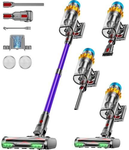JRFYHFT Cordless Vacuum Cleaner, 60KPA 75min 650W Powerful Motor Vacuum Cleaners for Home, Cordless Self-Service, Rechargeable, Anti-Tangle/LED Display, 1.8L Pet Cup in the