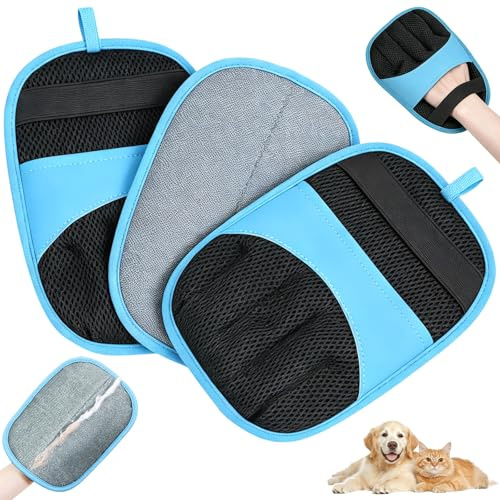 DOINEUFL 3 Pack Pet Hair Remover Glove, Dog Hair Remover & Cat Hair Remover, Magic Brush Pet Hair Tool with Electrostatic Microfiber, Pet Hair Remover for Clothes, Sofa & Furniture