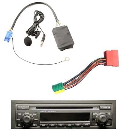 Auto-Mikrofon, Bluetooth 5.0, AUX-Freisprecheinrichtung, 8-poliger Adapter, A2DP-Musik-Audiokabel, Kompatibel Mit Audi A3 8L 8P A4 A6 4B A8, Kompatibel Mit VW B5 B6 B7
