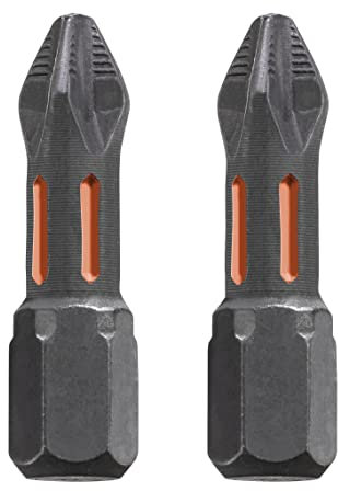 kwb 2 x Bits 25 mm PH 2 Torsion 122002 (TQ 60 Stahl, Torsionszone, ISO 1173 Antrieb C6.3)