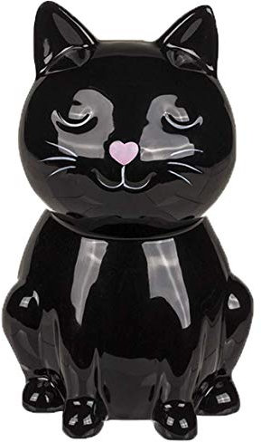 CBK-MS. Tier Spardose Katze schwarz mit Schloss 15,5 cm Sparkasse Sparbüchse Kätzchen