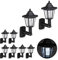 8 x Solar Wandlaterne im Set, nostalgische LED Solarlampe für draußen, Garten, energiesparend, wasserdicht, schwarz