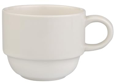 B'GHEST Set de 6 unités. Glubel Tasse empilable pour petit déjeuner. Capacité : 25 cl Fabriqué en porcelaine fine de Chine.
