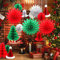 Retro Christmas Decorations Set, 16-Piece Snowflakes, Fan Paper Decorations, Hats, Trees, Honeycomb Balls, Paper Bell