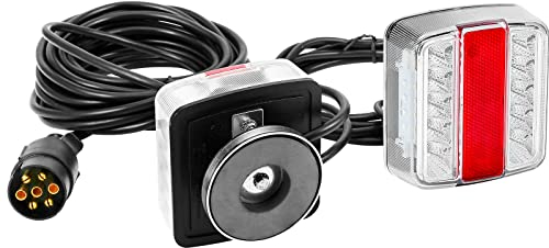 DARKGUARD Rückleuchten Anhänger mit Magneten LED 12v 5Funktion E-Mark mit 7poligem Stecker - 7,5m Kabel Wasserdicht Magnetische Rücklicht Anhängerbeleuchtung Anhänger KFZ LED für PKW Wohnwagen Van