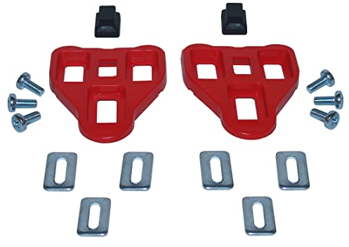 cyclingcolors Fahrrad Cleats kompatibel mit Look Delta Rot 9° Pedalplatten Schuhplatten Pedal Rennrad
