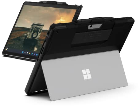 URBAN ARMOR GEAR Scout Handstrap Case für Microsoft Surface Pro 11/9 Hülle [Offiziell Designed for Surface, Handschlaufe, Type-Cover kompatibel, Kickstand Aussparung, Surface Pen Halterung] schwarz