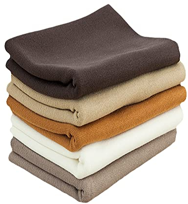 Baumwoll - Bündchenstoff Bündchen SET Pakete Schlauchware Brauntöne - 5 x 25 cm x 35/70 cm