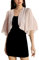 KOJOOIN Frauen Achselzucken Chiffon Kurzarm Front öffnen Bolero Strickjacke Oberbekleidung Schal Abend Hochzeit Kap Hemd Tops