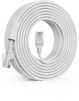 ZOSI Cat5e Ethernet Cable 60ft High Speed Network RJ45 wire cord 1000Mbps | (18M) Outdoor Indoor Weatherproof for PoE Security CCTV Cameras System, PoE switch, internet router, computer, IP cameras