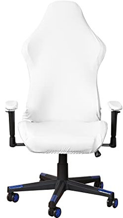 HACLEN Coprisedia Da Gaming Pelle Sintetica, Impermeabile Rivestimento Per Sedia Da Gioco Coperture Elasticizzate Per Corse Reclinabili Rimovibili Coprisedia Per Sedia Da Gaming -Bianco