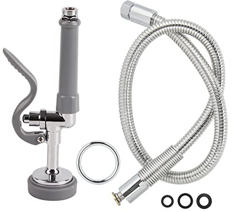 Tête De Valve De Pulvérisateur De Pré-rinçage Commercial Restaurant Cuisine Pulvérisateur 0,7 GPM Tête De Pulvérisation Haute Pression avec Tuyau De 37.4in pour Robinets Industriels De Restaurant