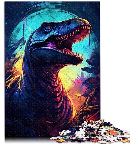 Puzzle für Kinder, Tyrannosaurus TRex, Dino, 1000 Teile, Puzzles für Erwachsene, Geschenke für Erwachsene und Kinder ab 12 Jahren, Papppuzzles, Spielzeug, Wanddekoration, Größe: 26 x 38 cm