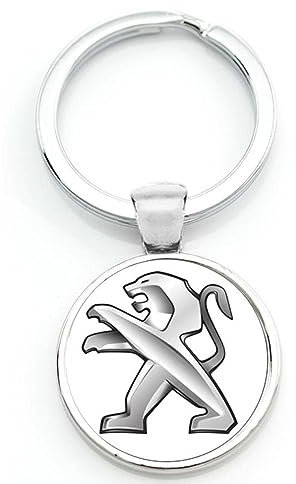 CoRser Voiture Zinc Alliage Porte-clés, pour Peugeot 107 108 206 207 207 CC 208 307 Porte Clef, Auto Logo Porte-clés,Homme Femme Cadeau Mode Accessoires,A-M