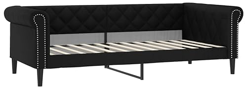 vidaXL Tagesbett, Gästebett 2-in-1, Sofabett Schlafsofa für Schlafzimmer Wohnzimmer, Bettsofa Sofa, Modernes Design, Schwarz 80x200cm Kunstleder