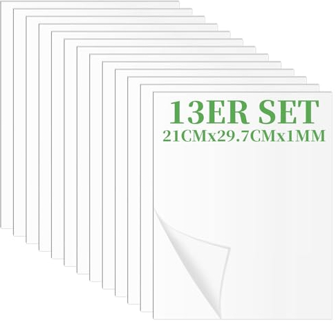 13 placas de vidrio acrílico A4, plexi-glass transparente, 21 x 29,7 cm, placas acrílicas de 1 mm, placas plexi, placas de plástico ultra transparentes para decoración de Househld, pantallas, marcos