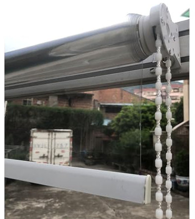 Transparentes Wasserdichtes Rollo, Transparentes wasserdichtes PVC-Rollo, winddichtes Vorhangzubehör aus Kunststoff, transparente Balkon-Sichtschutzbeschläge, transparenter HD-Rollvorhang, Windschutz,